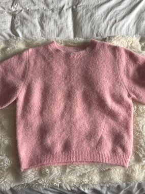 RW&CO. Soft Pink Short Sleeve Crewneck Sweater